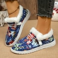 thumbnail image 2 of Christmas Winter Boots for Women 2025 Xmas Fuzzy Snow Ankle Booties Santa Casual Cozy Slip on Penny Loafer Flats Walking Shoes A Size 8, 2 of 7