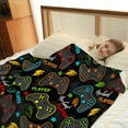 thumbnail image 4 of Gamer Game Controller Blanket Kids Boys Colorful Gaming Gamepad Gifts Toys for Teen Teenage Birthday Christmas Valentines Day Bedroom Decor Soft Cozy Colorful Throw Black 50"x60", 4 of 6