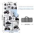 thumbnail image 5 of Kainsy Toddler Nap Mat - Personalized Tractor Series, Removable Pillow & Soft Blanket, Black - Daycare/Preschool/Kindergarten, 5 of 9