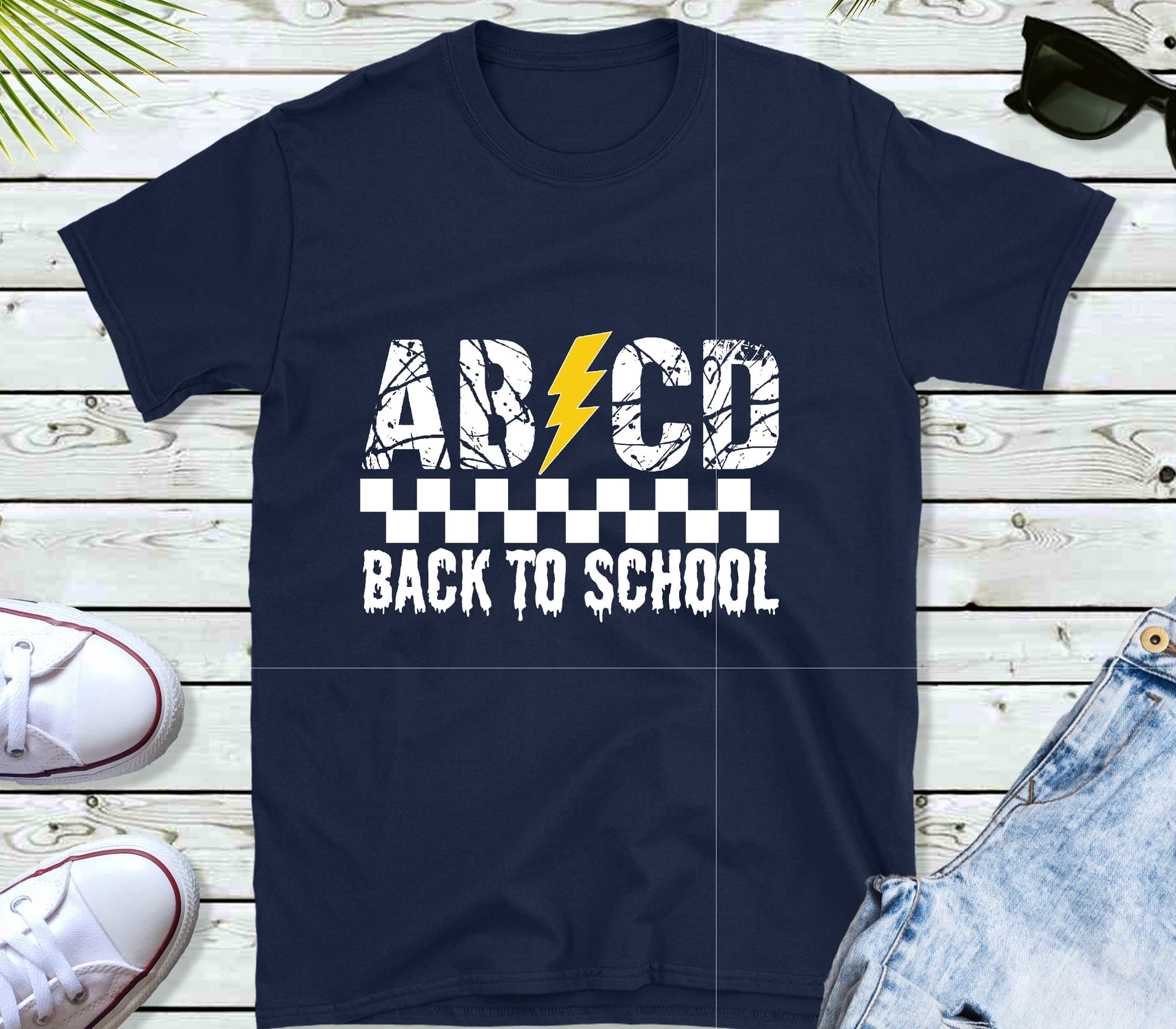 ABCD Back To School Unixex Adult Cotton Crew Neck T-Shirt