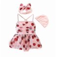 thumbnail image 1 of Girl's Swimsuits 3 Piece Swimsuits Strawberry Print Bikini Bathing Suits Multiple Sizes Available, 1 of 4
