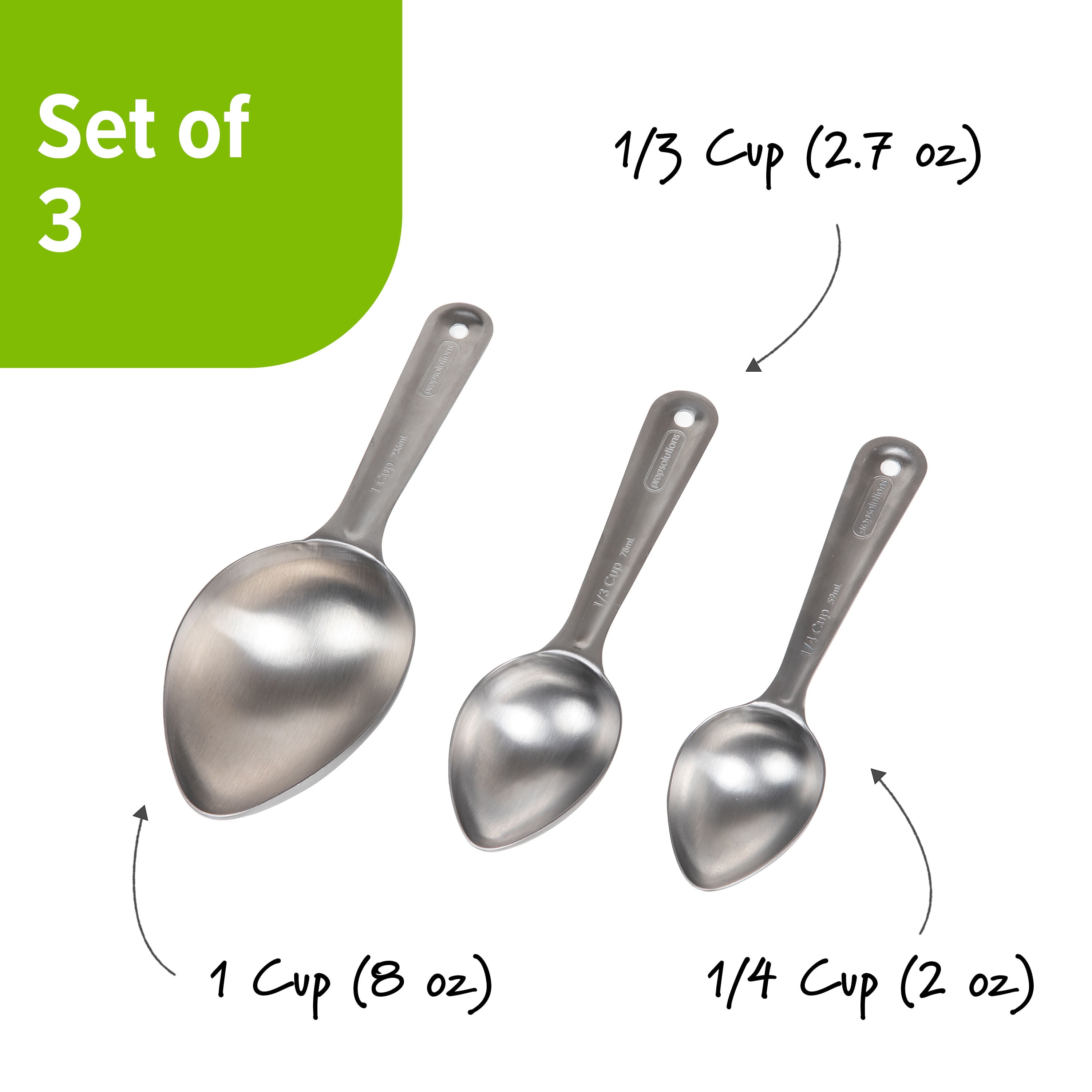 Last Confection 7pc Stainless Steel Measuring Cup Set - Includes 1