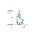 thumbnail image 5 of Auriga Fine Jewelry 925 Sterling Silver Rhodium Blue/White Enamel Unicorn Pendant for Women (L - 13.5mm, W - 7.5mm), 5 of 6