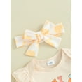 thumbnail image 5 of Jxzom Easter Outfit Baby Girl Short Sleeve 0 3 6 12 18 Months Bunny Carrot Romper Flared Pants Bell Bottoms 3Pcs Summer Clothes, 5 of 8