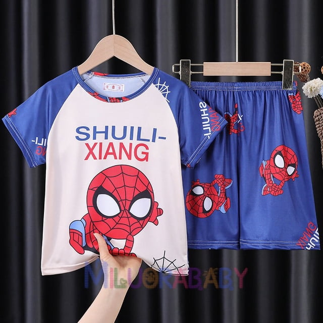 Conjunto de ropa de Pikachu Pokemon para niños y niñas, camiseta de manga corta, pantalones cortos, chándal deportivo, conjuntos de pijamas, 2023 qym unisex