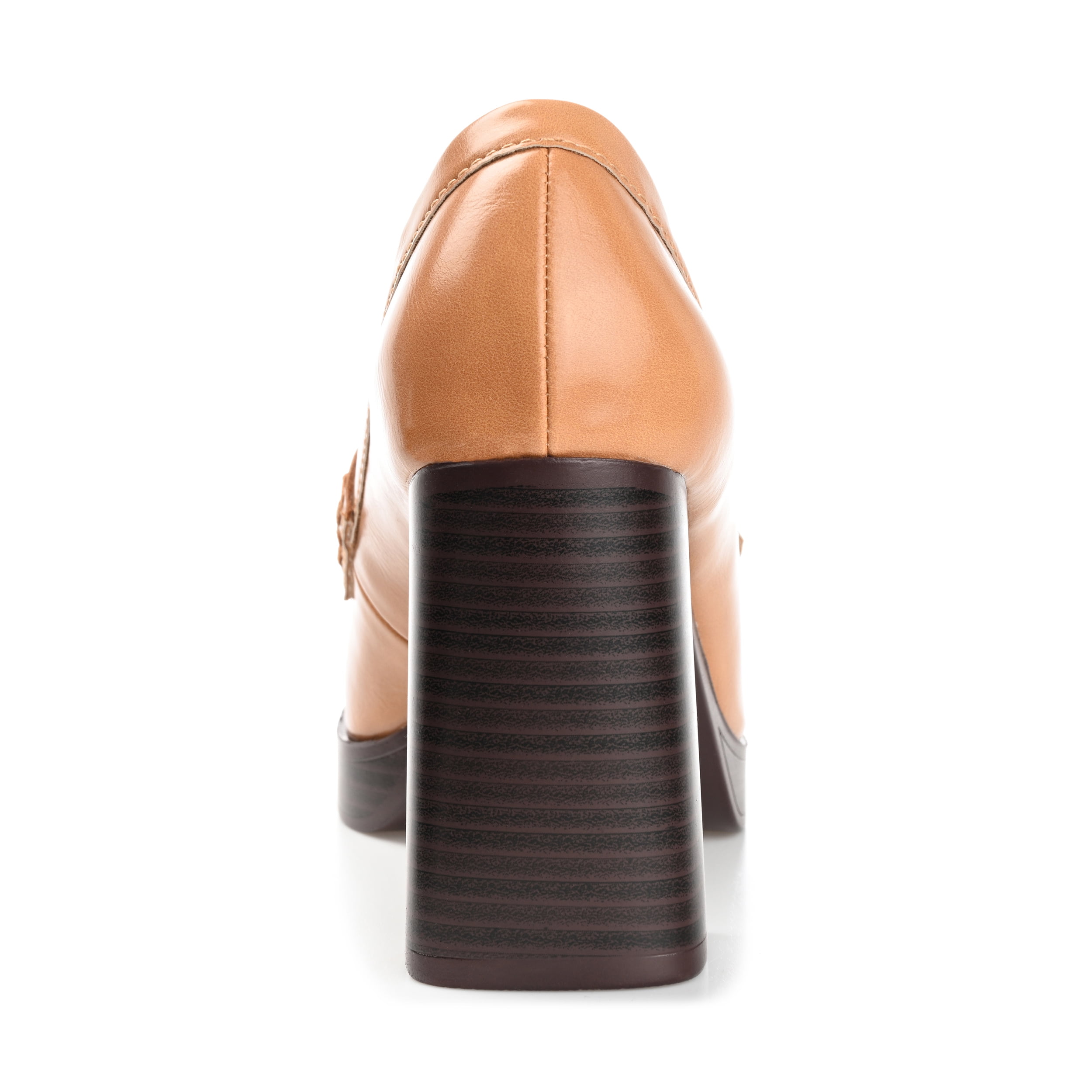 Journee Womens Ezzey Loafer Mid Stacked Heel Square Toe Pumps, Widths Available