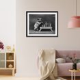 thumbnail image 3 of Historic Framed Print, [Dogs dressed as humans and posed in human situations]: puppy using washboard to wash clothes, 17-7/8" x 21-7/8", 3 of 9