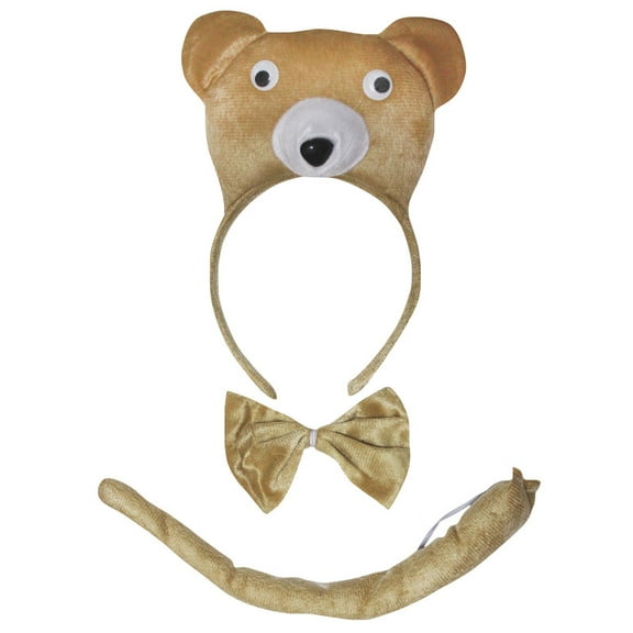 Petitebelle Bear Headband Bowtie Tail 3pc Costume (Cute Bear, One Size)