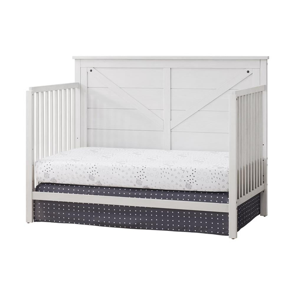 Oxford Baby Montauk 4-in-1 Convertible Crib, Barn White, GREENGUARD Gold Certified, Wooden Crib