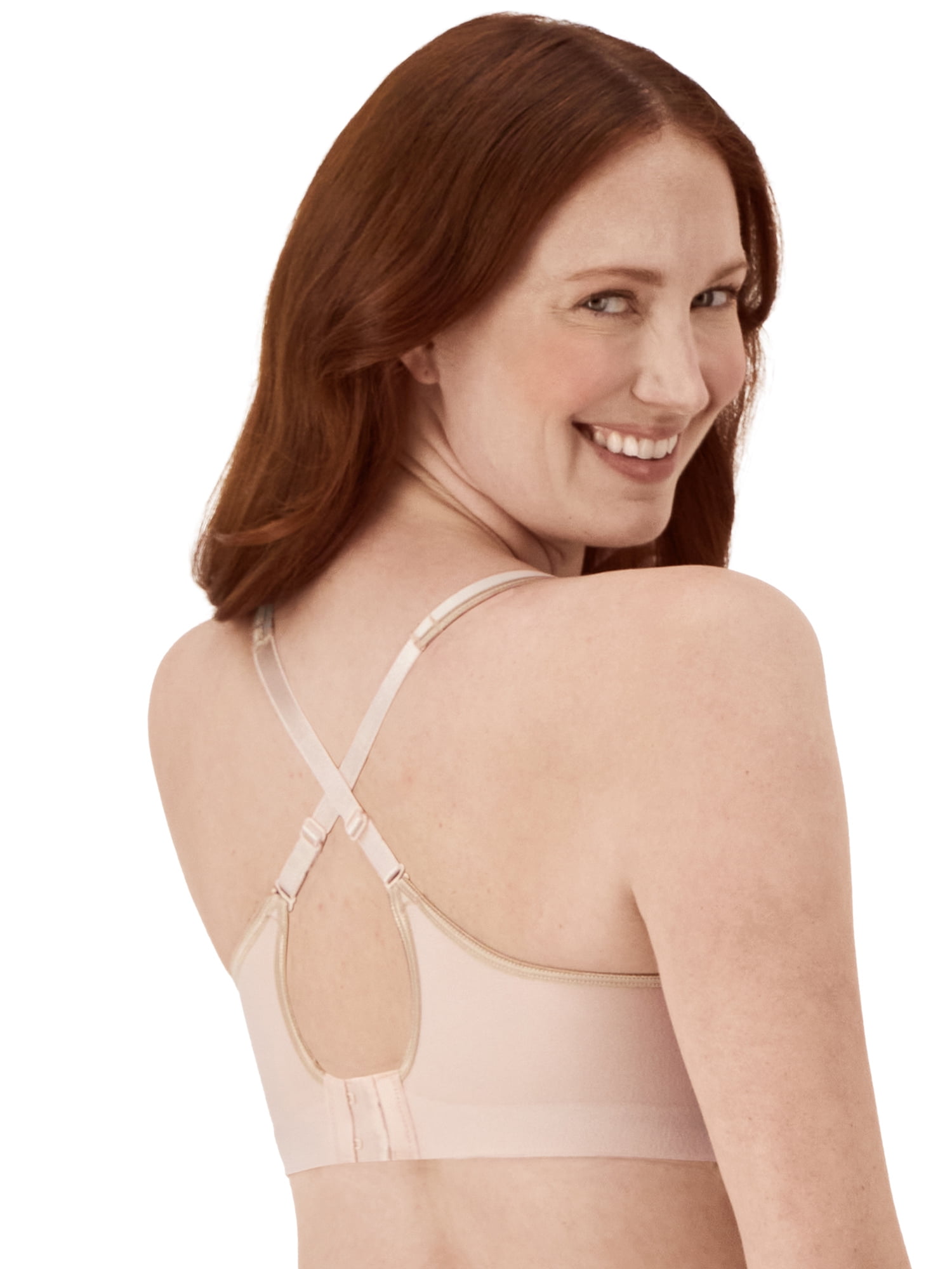 Hanes Womens Wireless Bra, Smooth Comfort Full Coverage Bra, Foam Cups, Convertible Bra Straps