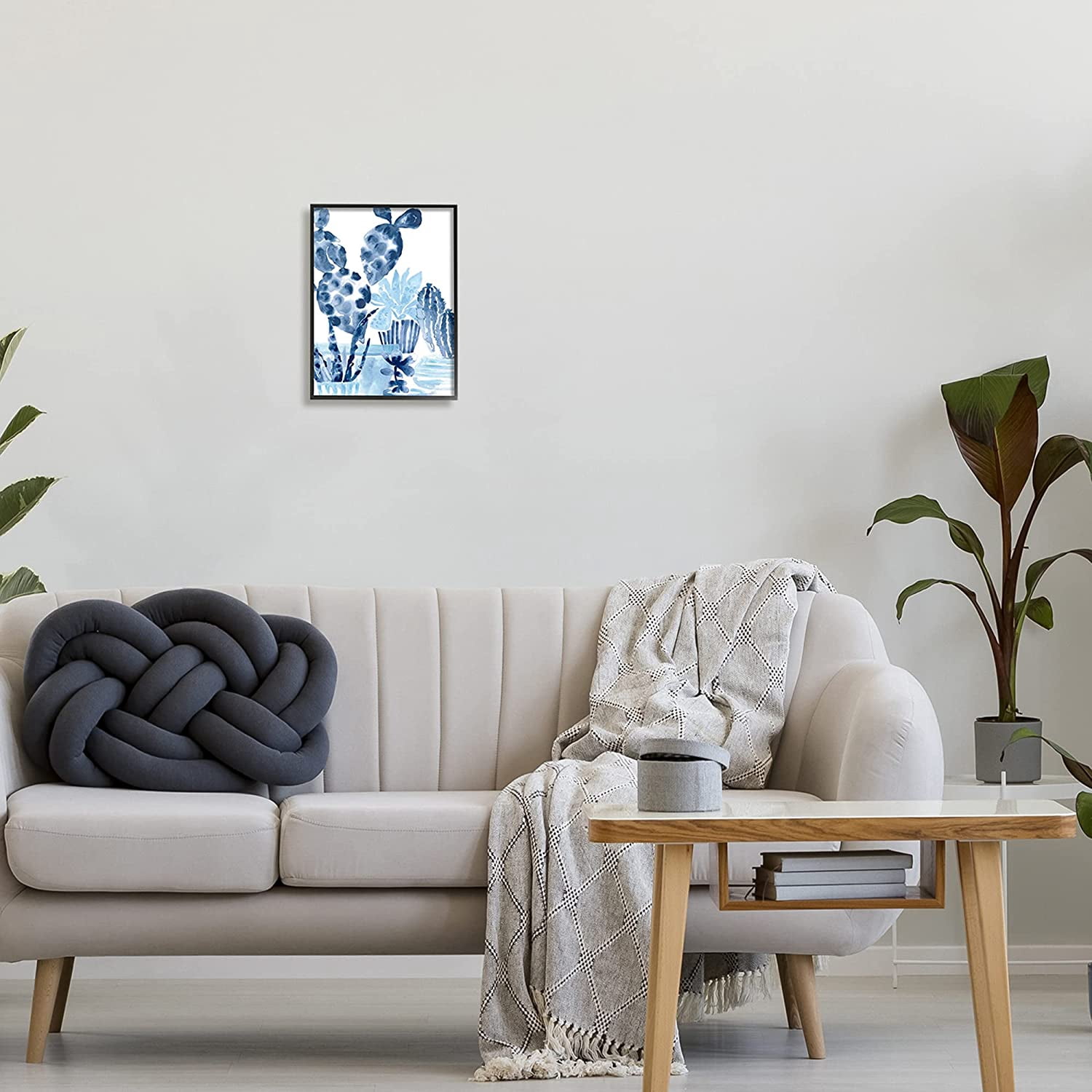 Stupell Industries Bold Blue Planted Cacti Indoor Plant Watercolor Painting, 11 x 14, Design by June Erica Vess
