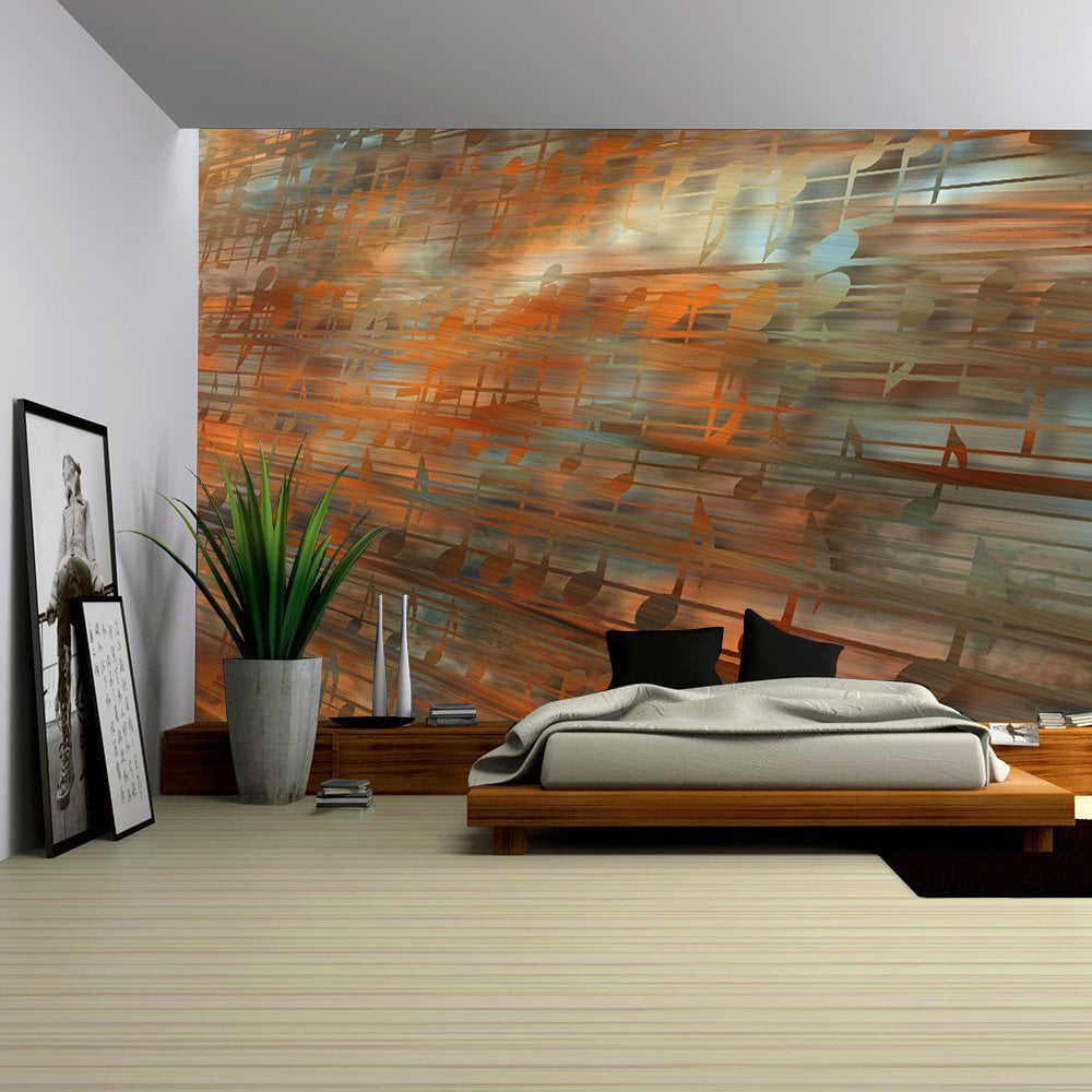 Wall Mural Wall26 Horizontal Brown Wood Textured Paneling 66x96 inches 