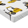thumbnail image 2 of Ambesonne Construction Fitted Sheet, Big Vehicles Art, Full Size, Yellow Grey White, 2 of 3