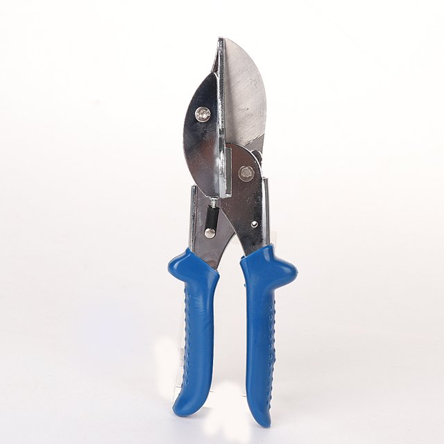 Tijeras de ángulo de 45 grados, tijeras de ángulo fijo, cizalla de ángulo de Metal azul para cortar tiras de tachuelas de tubos