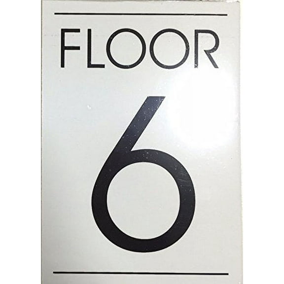 FLOOR SIX (6) SIGN (WHITE)