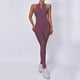 thumbnail image 4 of Mono de una pieza con espalda en V para gimnasio, ropa deportiva, mono de entrenamiento, trajes deportivos para Yoga, peleles de Fitness ajustados para mujer con cremallera, 4 of 5