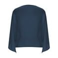 thumbnail image 5 of Htigea Women's Beach Kimono Cardigan 3/4 Long Sleeve Sheer Chiffon Cover Ups Casual Loose Open Front Cardigans Tops Dark Blue S, 5 of 5