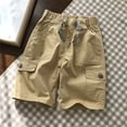 thumbnail image 2 of FYDUU Boys School Uniform Shorts Elastic Waist Pull On Cargo Shorts Kids Lightweight Casual Shorts Summer Comfortable Everyday Wear Versatile Slacks 9-10 Years, 2 of 5