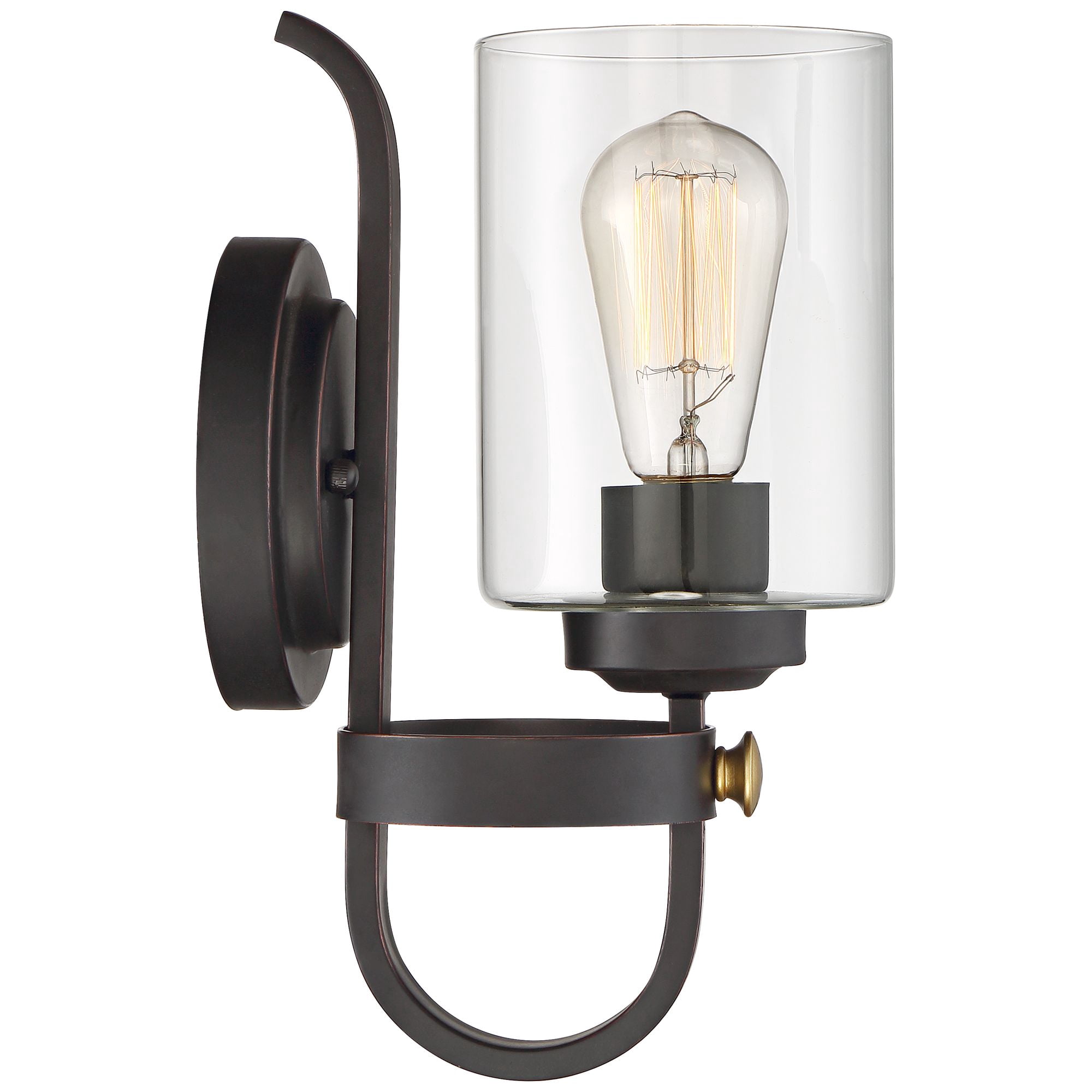 Franklin Iron Works Eagleton Farmhouse Rustic Wall Light Sconces Set of 2 Oil Rubbed Bronze Hardwire 5 1/2" LED Fixture for Vanity