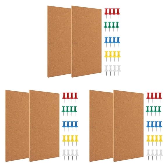 3 Set Cork Board Bulletin Board, Small Rectangular Pin Board for Wall, Self-Adhesive Cork Board for Office