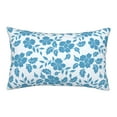 thumbnail image 3 of ZNDUO Rectangular Plush Cushion Cover, Blue Abstract Flower Petal Pattern Non-Pilling Hidden Zip Bedroom Sofa Pillowcases, 14"x20", 3 of 8