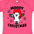 thumbnail image 4 of Inktastic Moooy Christmas with Cute Holstein Cow and Snowflakes Boys or Girls Baby Bodysuit, 4 of 5