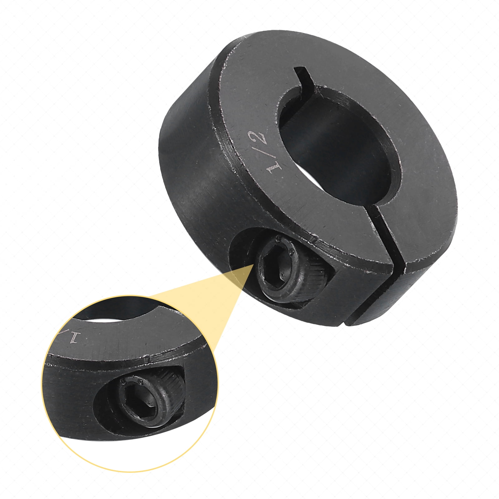8pcs Single Split Shaft Collar 1/2" Bore One-Piece Clamping Collar, Black Oxide Steel Lock Collar Clamp