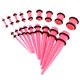 thumbnail image 1 of 18 piezas Kit de estiramiento de medidores de oreja Tapones Taper 14G-00G Expansores Piercings Joyería - , 14g-00g Rosa, 1 of 5