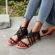 thumbnail image 5 of Sandalias planas con cremallera cruzada de verano, sandalias tejidas con correa para mujer Wmkox8yii  shjk5173, 5 of 6