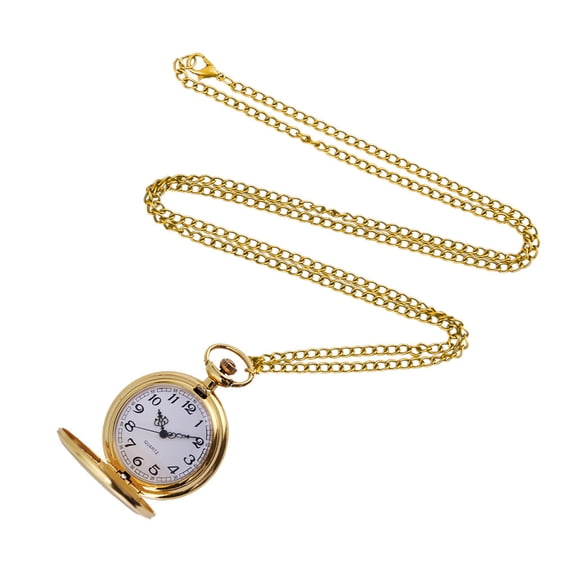 Silver Smooth Quartz Pocket Watch Mens Womens Necklace Clock Metal Stainless Steel Watches Pendant with Short Chain Gifts