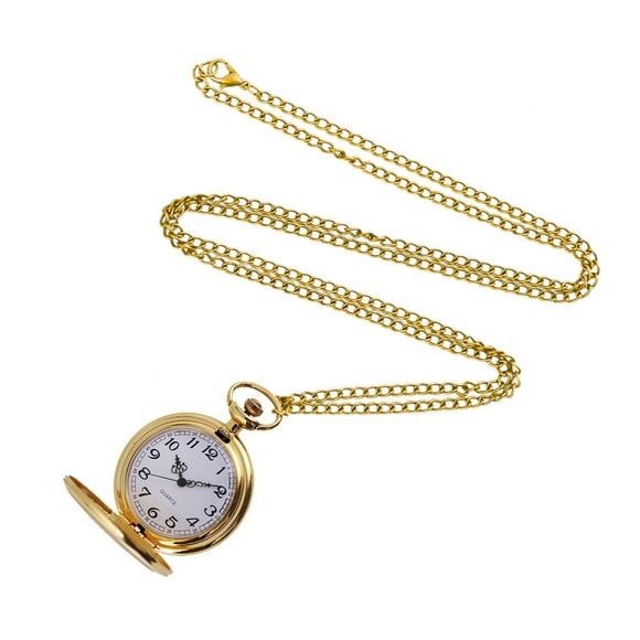 Classic Large Two-Faced Gold Fashion Pocket Watch Court Style Pocket Watch Wrist Watch with Timer Running for Men Womens Wilderness Watch Undone Watch Womens Rose Womens Watch with Stretch Band for