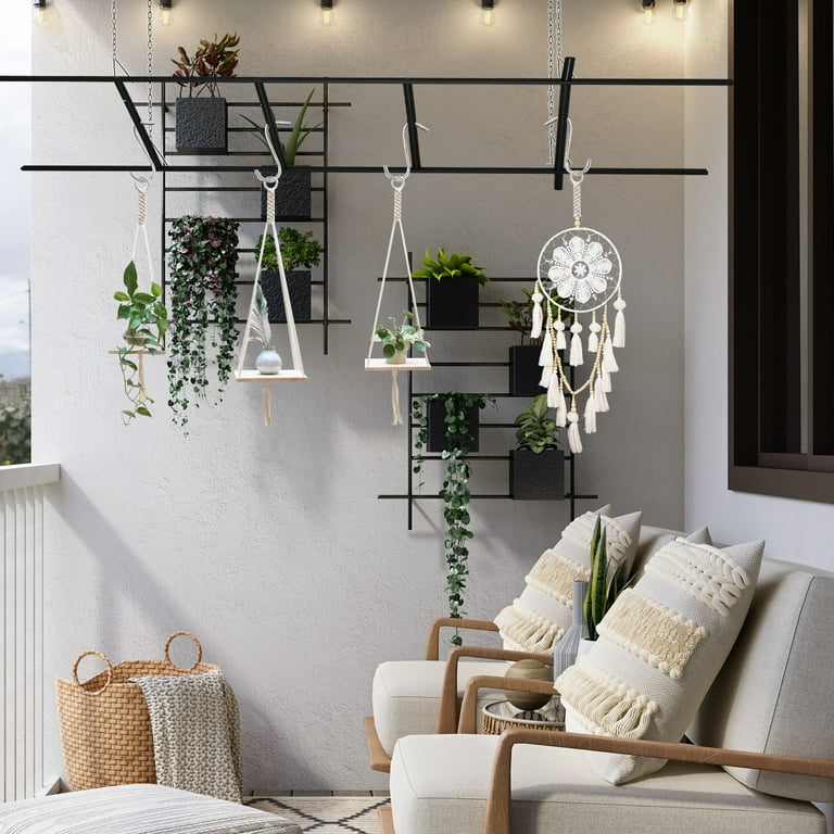 Fionafurn 57in Blanket Ladder, Modern 4-Tier Wooden Shelf for