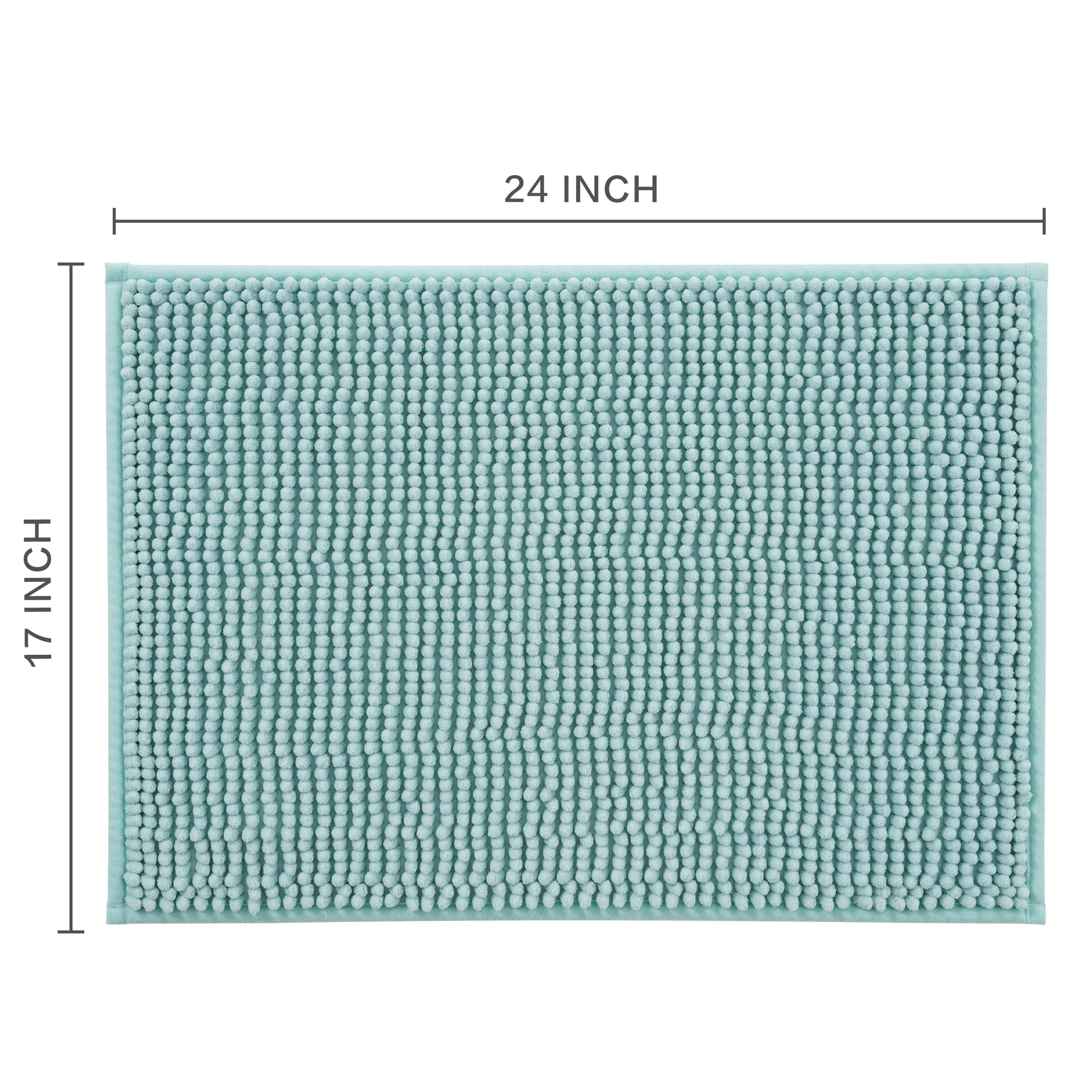 Mainstays Aqua Chenille Noodle Bath Rug, 17 in x 24 in