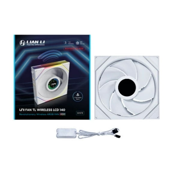 Lian Li 14RTLLCD1W1W Wireless 140mm ARGB Case Fan LCD Single White