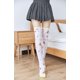 thumbnail image 1 of Zhuge 3 pares de calcetines navideños para mujer, medias hasta la rodilla a rayas, medias altas por encima de la rodilla, blancas, 1 of 2