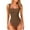 Coffee-01, variant on Ugoldhm Women's Square Neck Bodysuit - Built-in Bra Sleeveless Slim Fit Basic Shapewear Undershirt