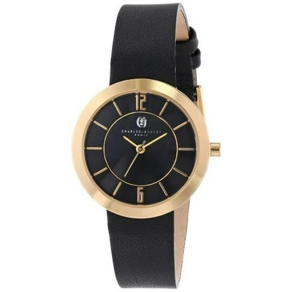 Unitron Enterprise 6944-G IP-Plated Stainless Steel Black Dial Quartz Watch