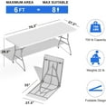 Foldable Table 6ft Plastic Folding Table Portable Heavy Duty Dining
