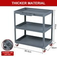 thumbnail image 5 of 3 Tier Rolling Cart, Thicken Movable Cart with Lockable Wheels Handle, Utility Cart, 5 of 8