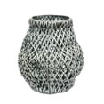 thumbnail image 2 of Benzara BM188482 Asymmetric Ceramic Vase with Woven Design, Gray & White - 9.25 x 8 x 8 in., 2 of 2