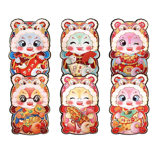 Enveloppes Rouges Nouvel An Chinois, Enveloppes Rouges Nouvel An Chinois 2025 Nouvel An du Serpent Adorer Enfants Nouvel An Pression Paquet Rouge 6 Pcs Nouvel An Chinois, Cadeaux Nouvel An Chinois
