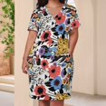 thumbnail image 3 of Leopard Print Women's Summer Short Sleeve Casual Dresses Party Dress, 3 of 5