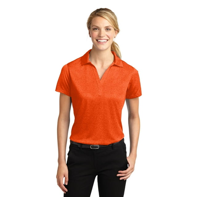 Sport-Tek Polo pour Femmes Heather Contender m Orange Profond Heather