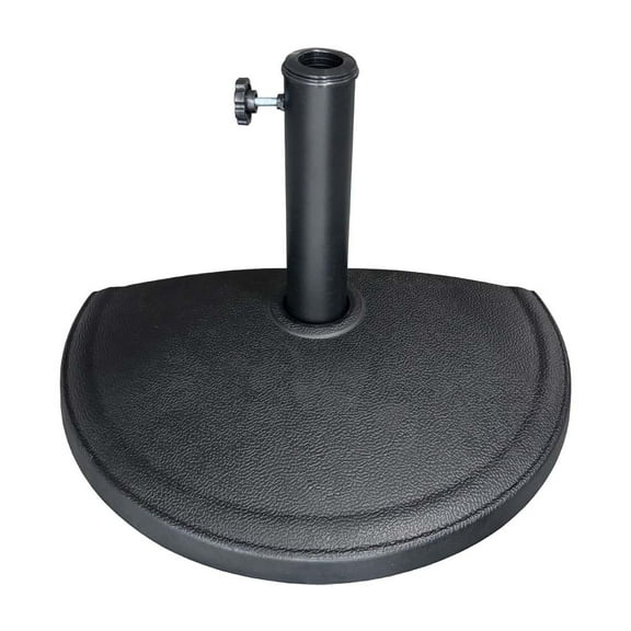US Weight Half Round 20 lb Patio Umbrella Base - Adjustable Stand for Posts up to 1.9 Inches
