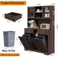 thumbnail image 2 of Blotout 47" Wide Kitchen Pantry Storage Cabinet with Charging Station & Microwave Stand, Tall Fluted Kitchen Hutch Cabinet, Double Tilt Out Trash Can Cabinet 10X2 Gallon, 2 of 9