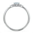 thumbnail image 4 of Birthstone Oval Ring with Shoulder Accents - Aquamarine (March), 4 of 5