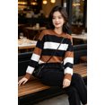 thumbnail image 4 of NAYTOAO Women's Striped Crew Neck Knit Sweater, Long Sleeve Relaxed Fit Pullover Sweater for Daily Casual Wear, 4 of 6