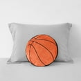 thumbnail image 6 of Your Zone Kids Basketball Decorative Pillow, 14” x 14”, Embroidered Plush Polyester, Unisex, Orange, 6 of 7