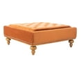 thumbnail image 4 of SAFAVIEH Couture Rosealina Contemporary Velvet Tufted Cocktail Ottoman, Sienna, 4 of 8