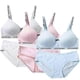 thumbnail image 1 of Teenager Girls Bra Cotton Sports Soft Bra Without Underwire Seamless Padded Bralette Top Underwear for 12-18 Years Children and Women - Set of 3, 1 of 5
